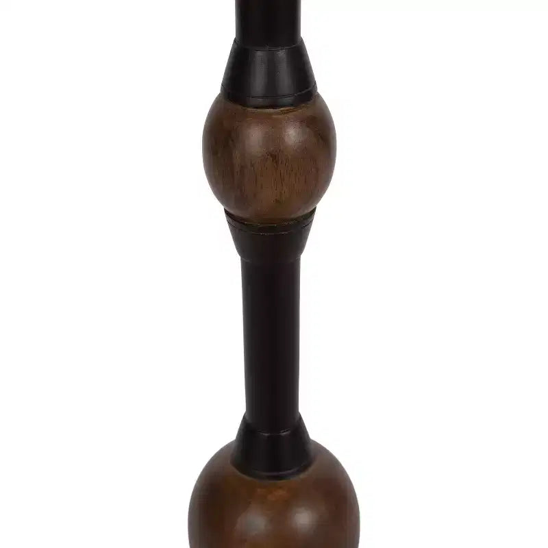 Tavolino d'appoggio in legno e metallo, 14x14x24, Marrone