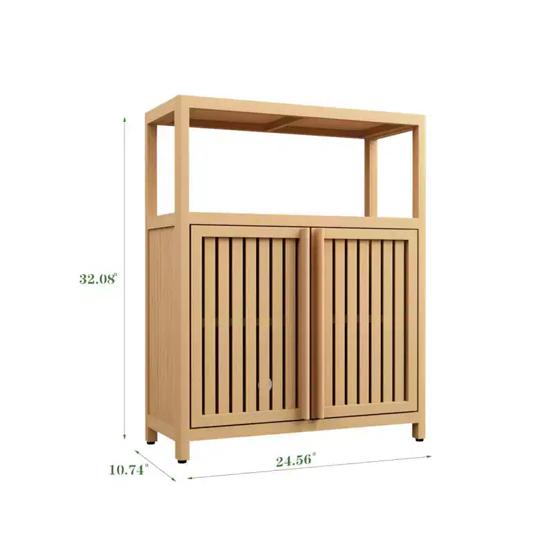 Madia/Credenza a buffet in bambù, mobiletto portaoggetti da bagno, mobiletto da bar per caffè, mobiletto da pavimento autoportante per cucina, soggiorno, bagno
