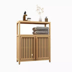 Madia/Credenza a buffet in bambù, mobiletto portaoggetti da bagno, mobiletto da bar per caffè, mobiletto da pavimento autoportante per cucina, soggiorno, bagno