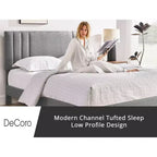 Letto a piattaforma moderno imbottito con bottoni