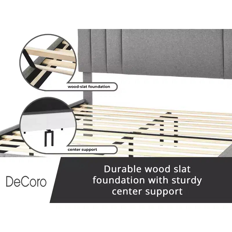 Letto a piattaforma moderno imbottito con bottoni