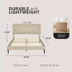 Letto a piattaforma moderno imbottito con bottoni
