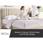 Letto a piattaforma moderno imbottito con bottoni