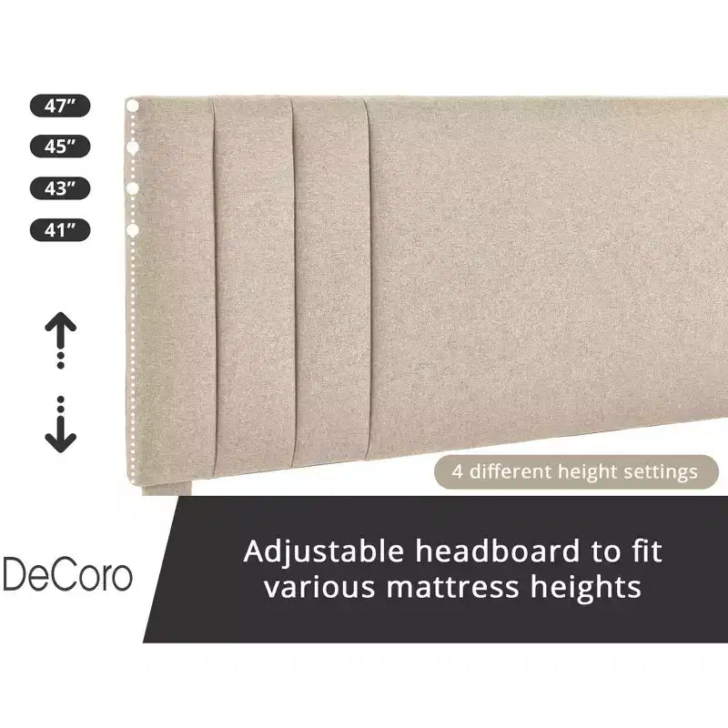 Letto a piattaforma moderno imbottito con bottoni
