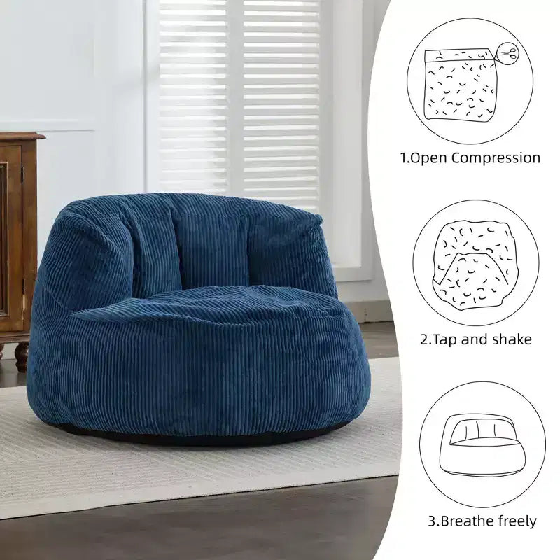 Poltrona a sacco da 95 cm per tutte le età, adatta per soggiorno, camera da letto e sala giochi