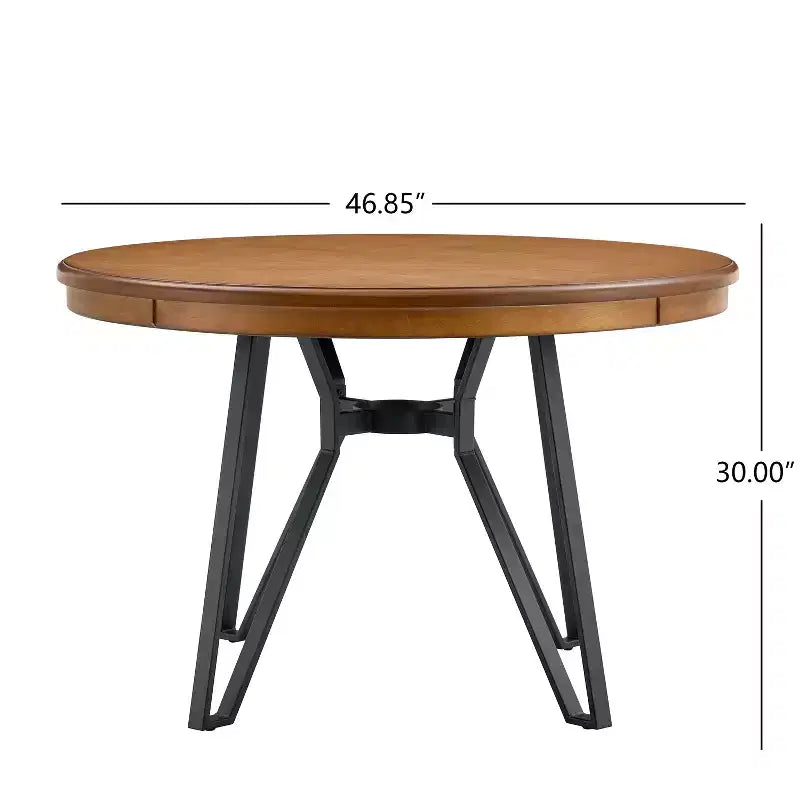 Tavolo da pranzo in legno e ferro con sedie