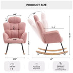 Poltrona a pozzetto moderna di metà secolo con seduta imbottita, schienale alto e cuscini (Avorio/Grigio Scuro/Rosa)