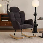 Zeus & Ruta Mid Century Modern Accent Arm Chair Padded Seat with High Backrest and Pillows (Ivory/Dark Gray/Pink)