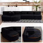144 Divano imbottito con due chaise longue e cinque cuscini