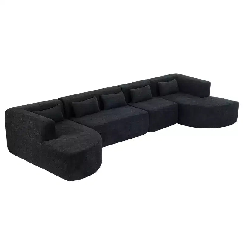 144 Divano imbottito con due chaise longue e cinque cuscini