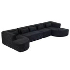 144 Divano imbottito con due chaise longue e cinque cuscini