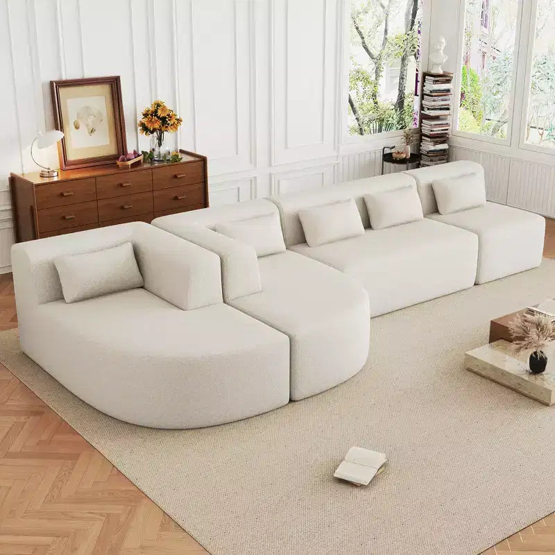 144 Divano imbottito con due chaise longue e cinque cuscini