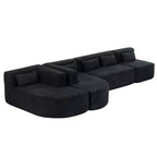 144 Divano imbottito con due chaise longue e cinque cuscini