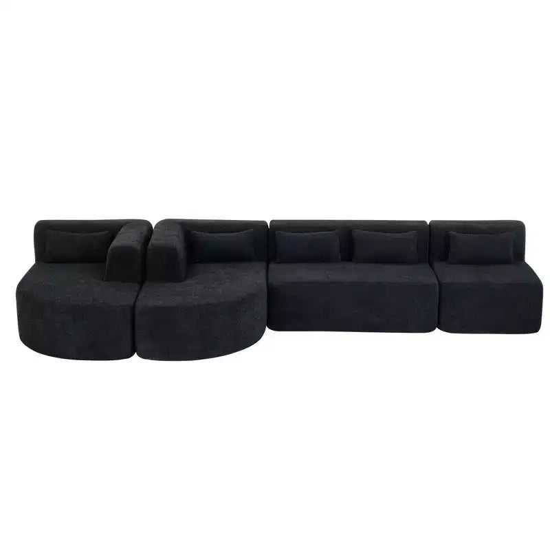 144 Divano imbottito con due chaise longue e cinque cuscini
