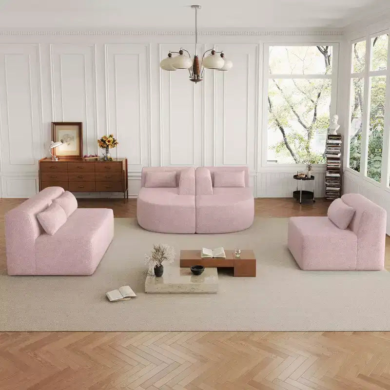 144 Divano imbottito con due chaise longue e cinque cuscini