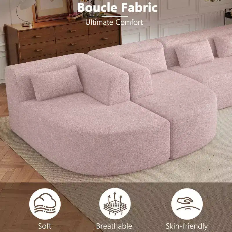 144 Divano imbottito con due chaise longue e cinque cuscini