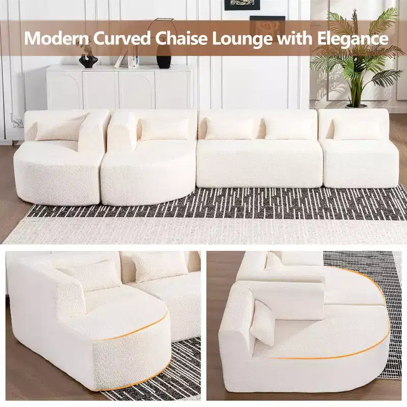 144 Divano imbottito con due chaise longue e cinque cuscini