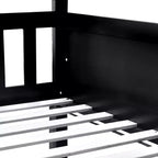 Letto a castello triplo separabile in legno di gomma con scalette e sponde di protezione