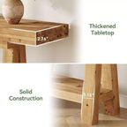 Tavolo console in legno massello da 70,9 pollici, tavolo lungo da divano in stile rustico con mensole per ingresso, soggiorno, corridoio, atrio