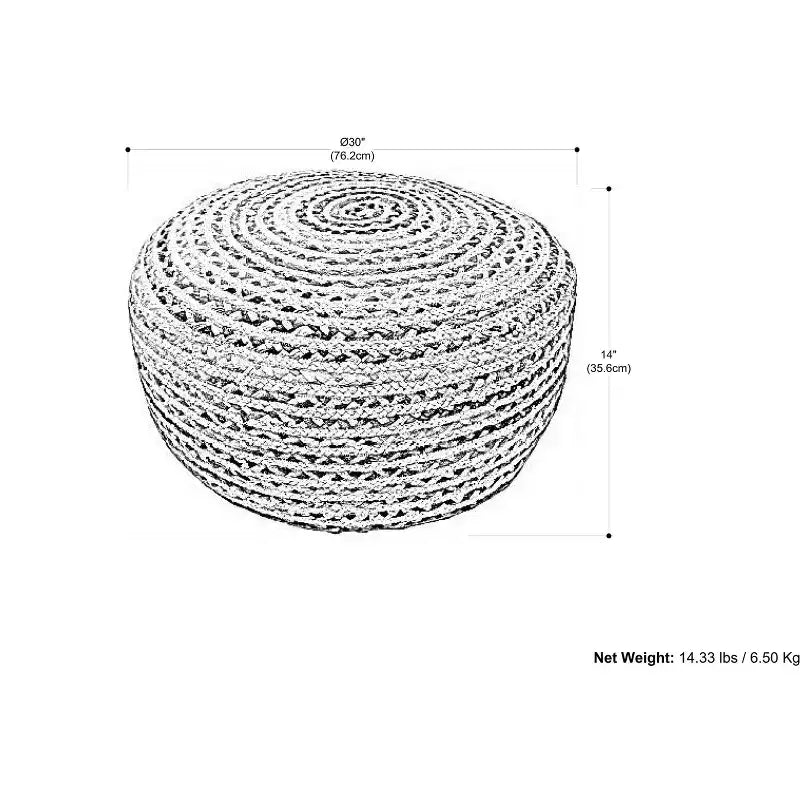 Pouf Rotondo Grande Boho Contemporaneo