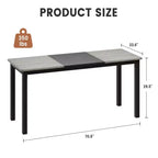 Grande scrivania da ufficio, struttura in metallo nero, workstation moderna e semplice per studio o ufficio a casa