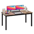 COZONY Large Office Computer Desk, Black Metal Frame Modern Simple Gaming Desk Writing Workstation for Study Home Office