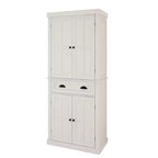 Armadio multiuso alto 180 cm con cassetto, 4 ante e ripiani regolabili per cucina o lavanderia