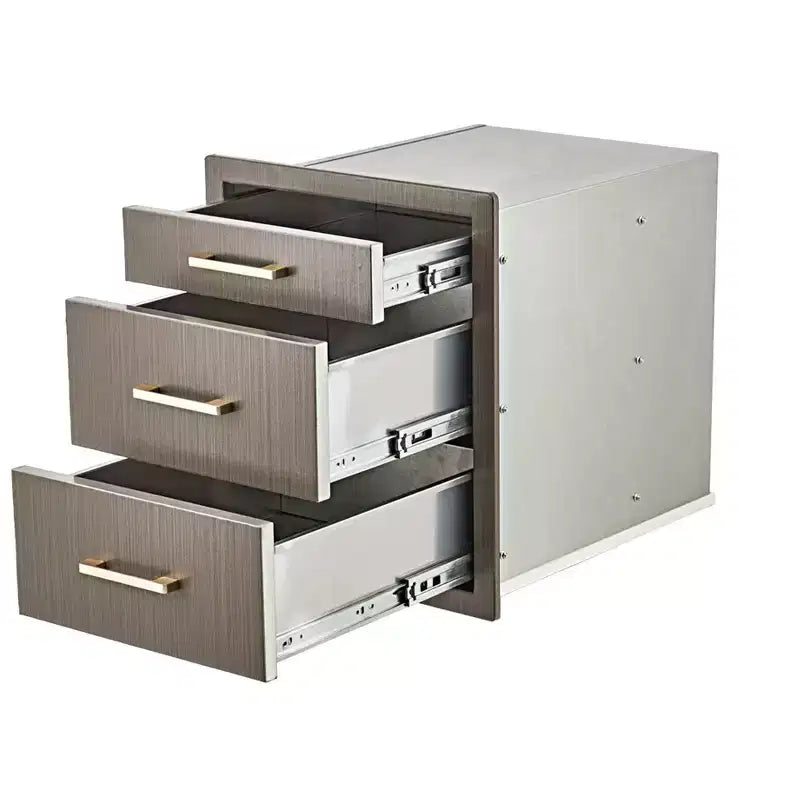 Cassetti da Cucina per Esterni 17 L x 20 H x 20 P, Cassetti Tripli per Barbecue a Filo con Maniglia in Acciaio Inossidabile per Cucine Esterne, Isola BBQ