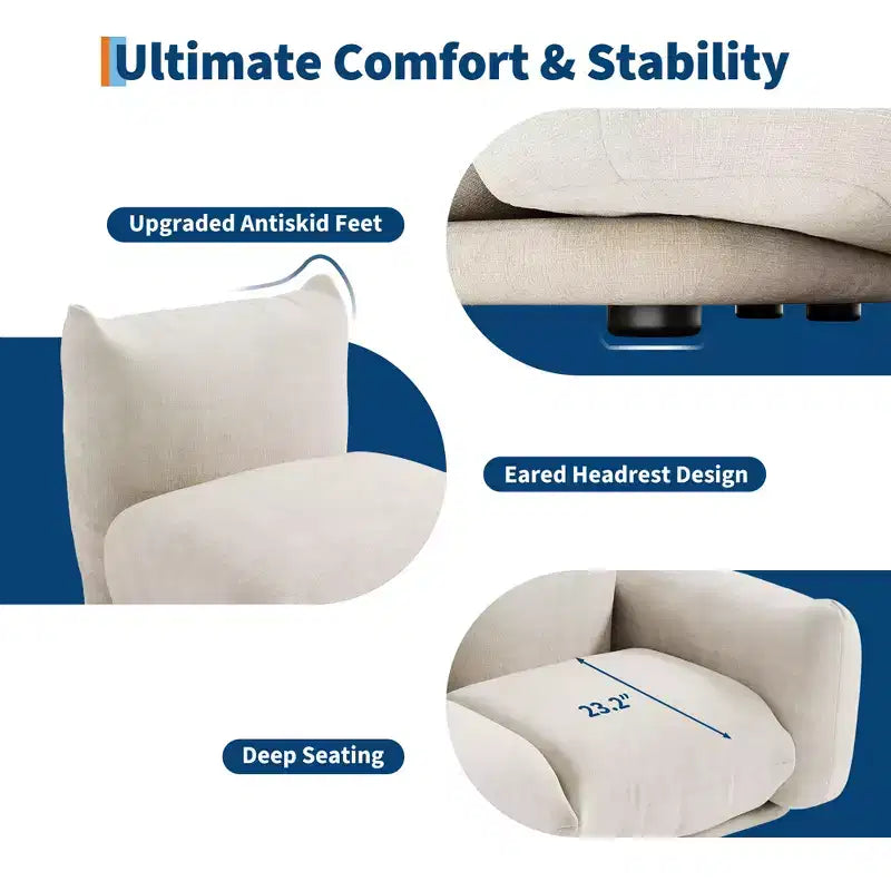 Divano Modulare Love Seat in Tessuto Ciniglia, Divano Cloud a 2 Posti con Imbottitura ad Alta Resilienza, Design Senza Struttura per Appartamenti e Salotti