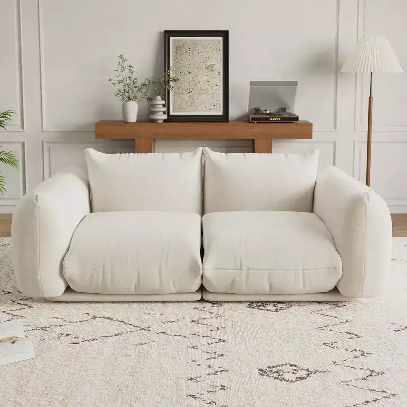 Divano Modulare Love Seat in Tessuto Ciniglia, Divano Cloud a 2 Posti con Imbottitura ad Alta Resilienza, Design Senza Struttura per Appartamenti e Salotti