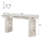 Tavolo console in legno da 63 pollici, tavolo da divano rustico per ingresso
