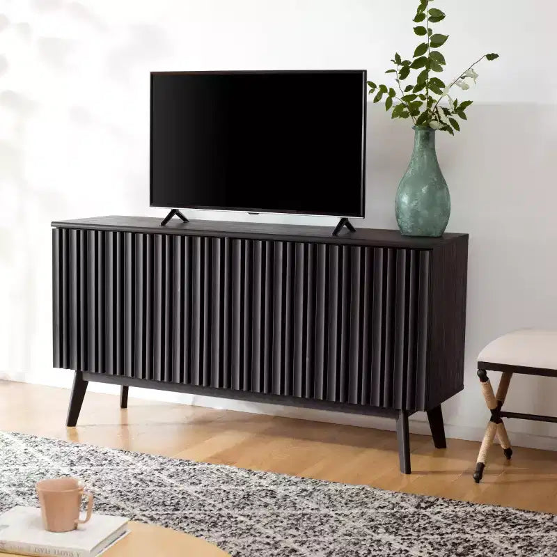 Mobile TV 4 ante 4 ripiani, console TV con ripiani regolabili e gestione cavi, adatto per TV fino a 55"
