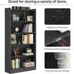 Libreria Alta 180 cm, Scaffale da Terra a 6 Livelli con 5 Ripiani per Soggiorno, Ufficio Domestico, Camera da Letto