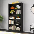 Libreria Alta 180 cm, Scaffale da Terra a 6 Livelli con 5 Ripiani per Soggiorno, Ufficio Domestico, Camera da Letto