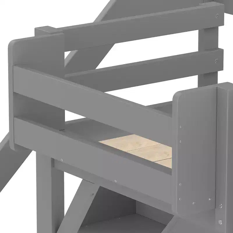 Letto a soppalco con armadio a muro e spazio di archiviazione, struttura del letto a soppalco in legno massello con mensole laterali, ringhiera a tutta lunghezza e scala