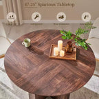 Tavolo da pranzo rotondo da 47 pollici per 4-6 persone, tavolo da cucina moderno con robusta base a croce, mobili da sala da pranzo circolari per cucina e soggiorno
