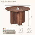 Tavolo da pranzo rotondo da 47 pollici per 4-6 persone, tavolo da cucina moderno con robusta base a croce, mobili da sala da pranzo circolari per cucina e soggiorno