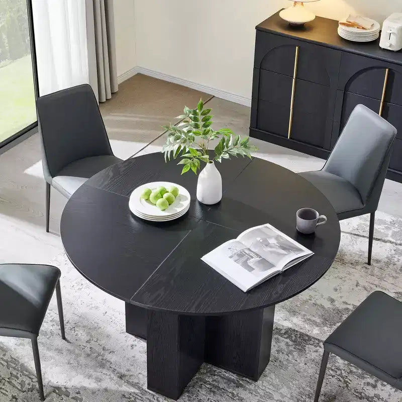 Tavolo da pranzo rotondo da 47 pollici per 4-6 persone, tavolo da cucina moderno con robusta base a croce, mobili da sala da pranzo circolari per cucina e soggiorno