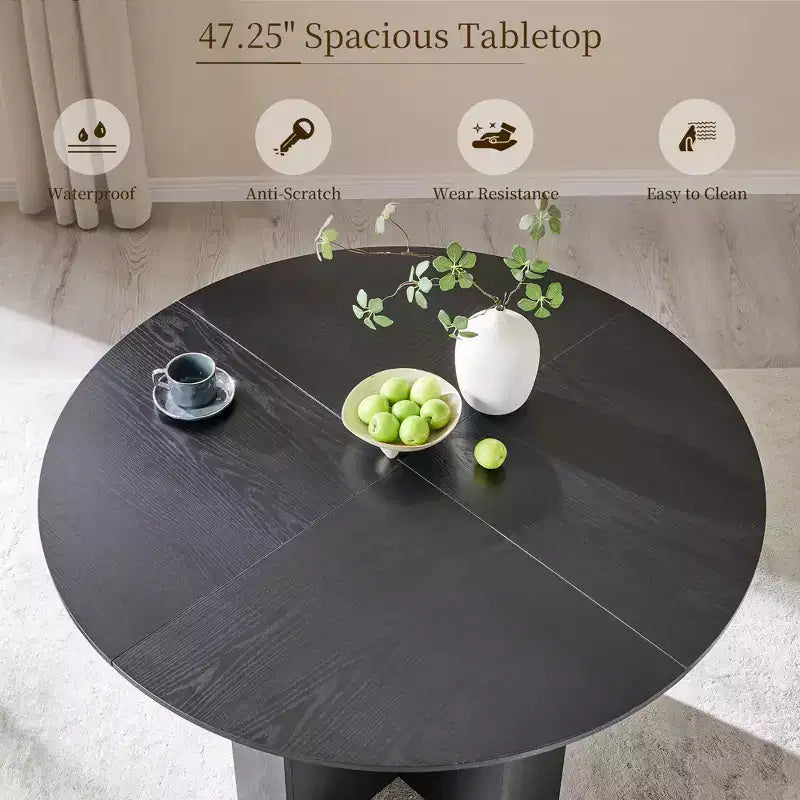 Tavolo da pranzo rotondo da 47 pollici per 4-6 persone, tavolo da cucina moderno con robusta base a croce, mobili da sala da pranzo circolari per cucina e soggiorno