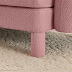 Pouf Sgabello Ottomano in Bouclé di Poliestere Moderno, Poggiapiedi Imbottito per Soggiorno Camera da Letto Ufficio