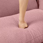 Pouf Sgabello Ottomano in Bouclé di Poliestere Moderno, Poggiapiedi Imbottito per Soggiorno Camera da Letto Ufficio