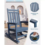 Sedia a dondolo da esterno, sedia da giardino resistente alle intemperie per patio, sedia a dondolo in HDPE per adulti, dondolo per portico anteriore per giardino, cortile, terrazza