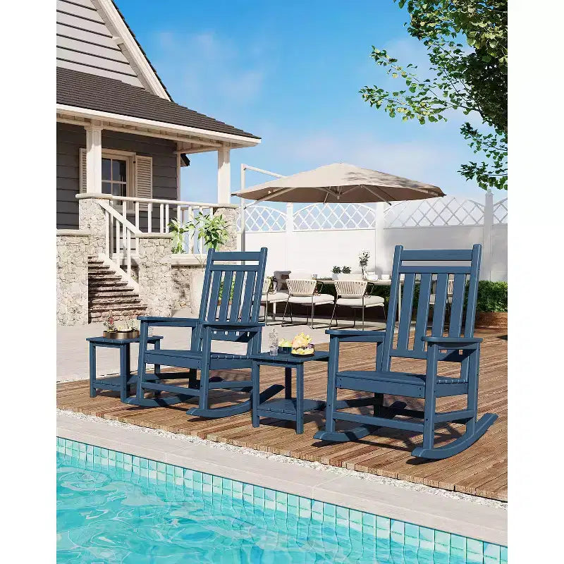 Sedia a dondolo da esterno, sedia da giardino resistente alle intemperie per patio, sedia a dondolo in HDPE per adulti, dondolo per portico anteriore per giardino, cortile, terrazza