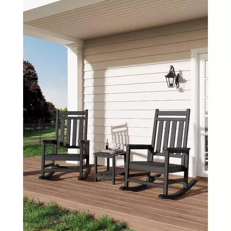 Sedia a dondolo da esterno, sedia da giardino resistente alle intemperie per patio, sedia a dondolo in HDPE per adulti, dondolo per portico anteriore per giardino, cortile, terrazza
