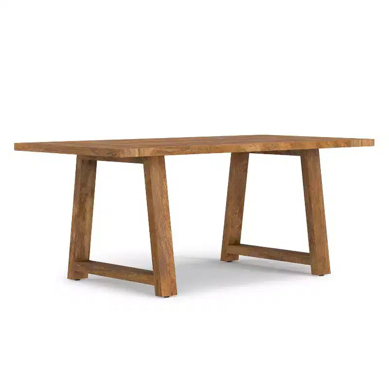 Tavolo da pranzo in legno massello di mango stile rustico, larghezza 183 cm