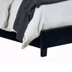 Letto matrimoniale, testiera con alette rivestita in velluto nero