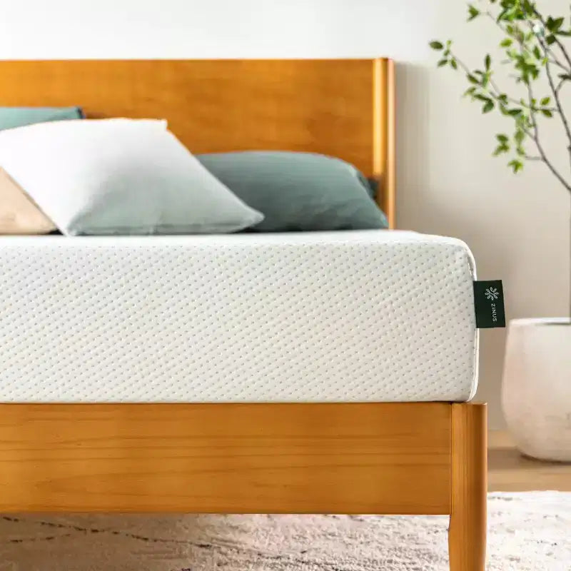 Materasso matrimoniale da 20 cm in memory foam al tè verde, senza fibra di vetro, rigidità media, sollievo dalla pressione zonale, schiume e tessuto certificati sicuri