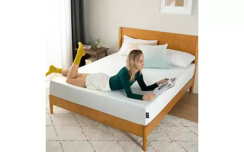 Materasso matrimoniale da 20 cm in memory foam al tè verde, senza fibra di vetro, rigidità media, sollievo dalla pressione zonale, schiume e tessuto certificati sicuri