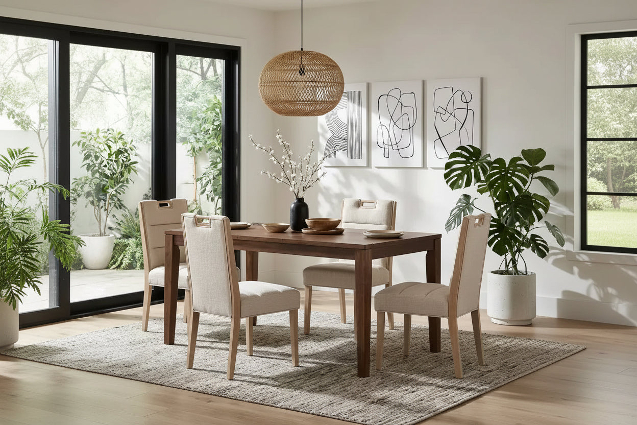 Christopher Knight Home Inho Modern Rubberwood Upholstered Armless Dining Chairs (Set of 4)