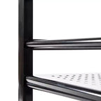 Carrello di servizio nero a 3 ripiani con ruote